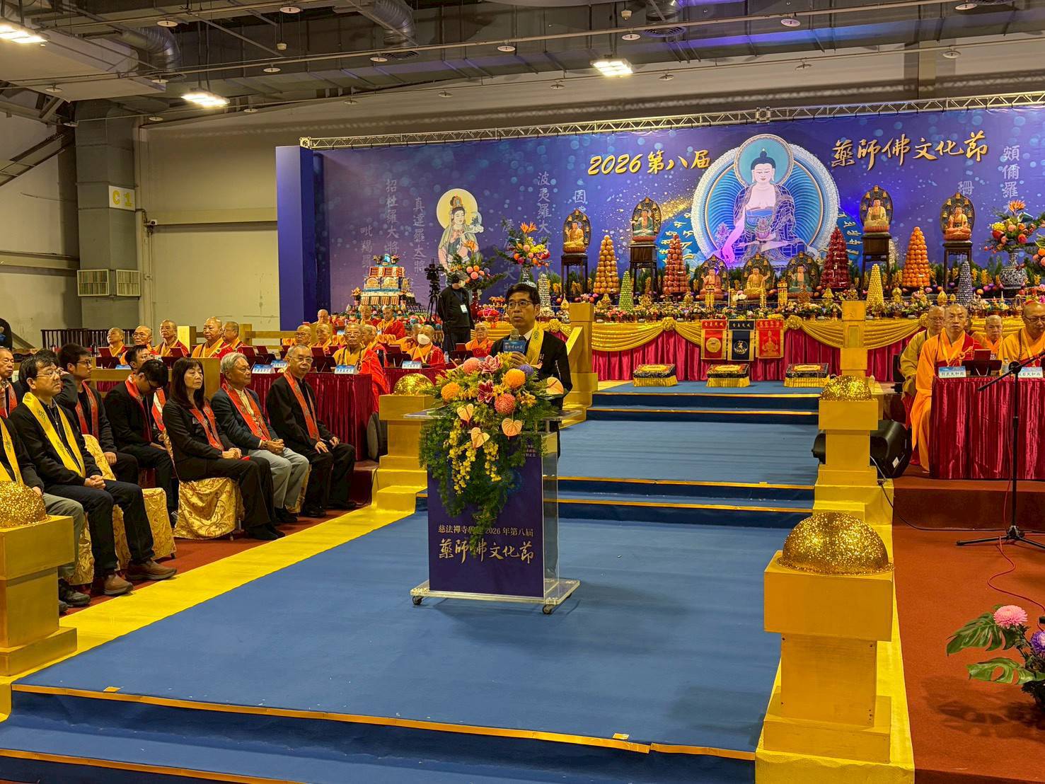 副秘書長柯慶忠表示透過宗教力量凝聚人心，延續弘法利生的慈悲精神。