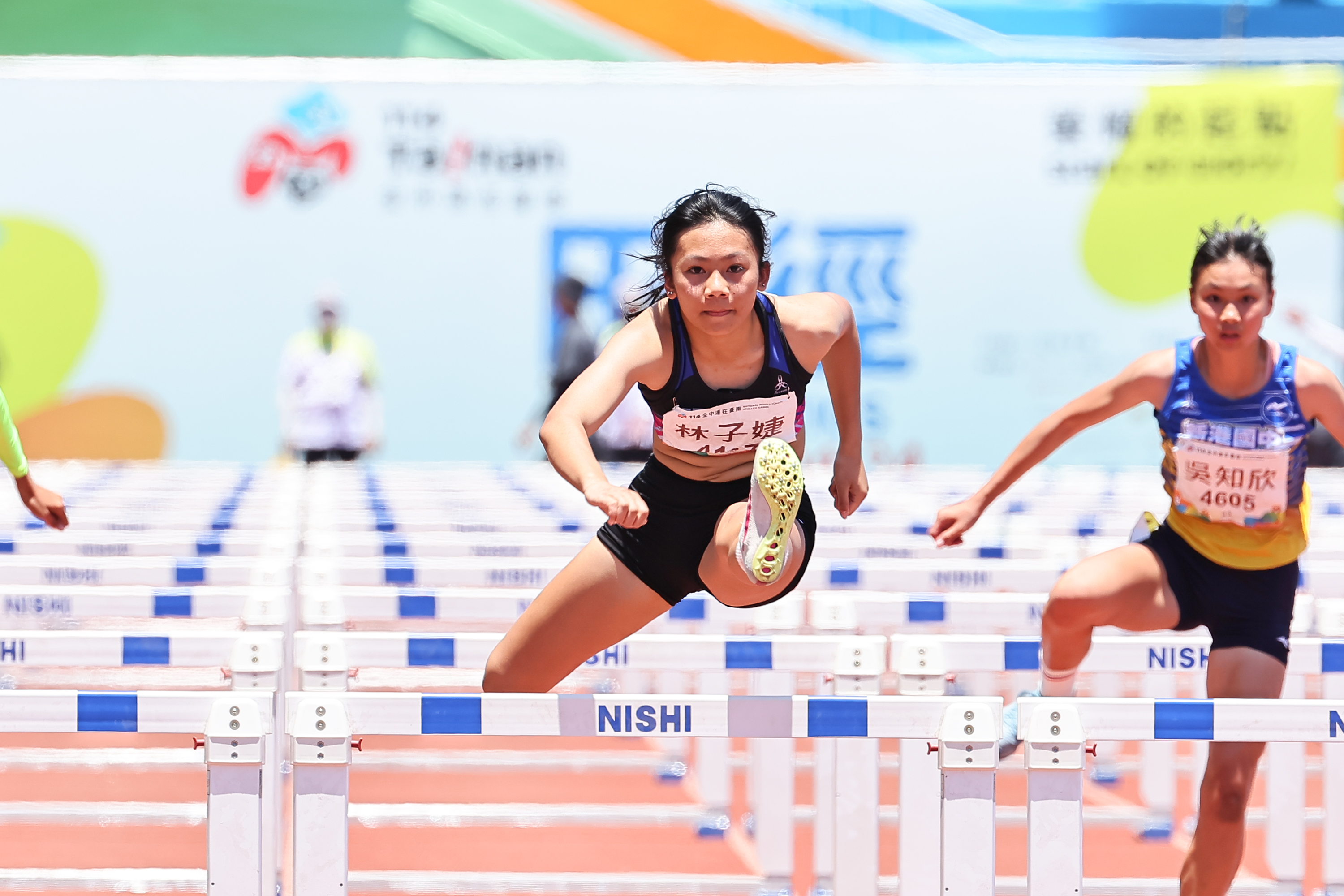 新北市完善四級培育制度 全中運金牌選手訓練金提升至每月1萬3000元 圖為全中運國女100公尺跨欄金牌明德高中林子婕