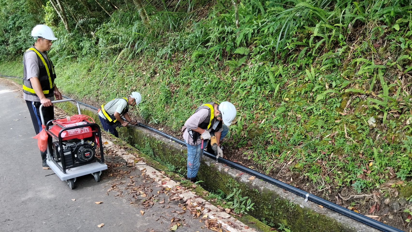福山里卡拉模基簡易自來水系統採用抗壓、耐震及韌性佳的HDPE水管