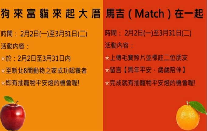 第二重「狗來富貓來起大厝」及第三重「馬吉（Match）在一起」活動
