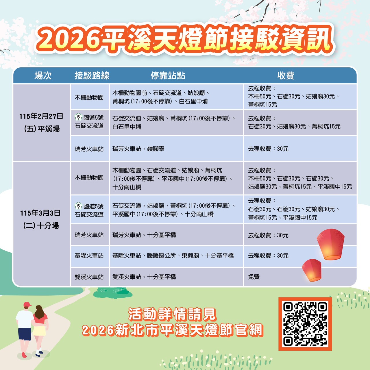 平溪天燈接駁資訊