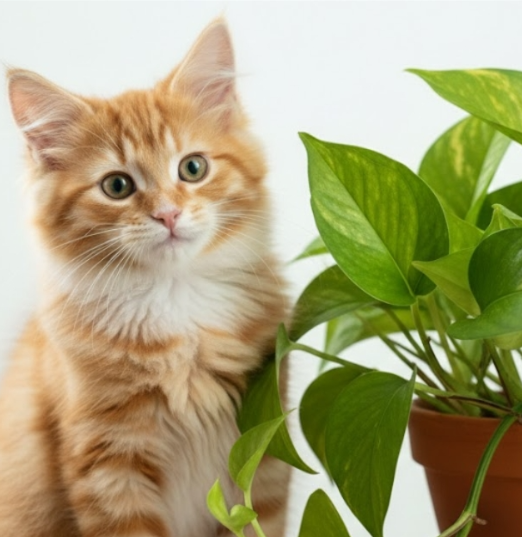 黃金葛同樣是對貓咪危險的植物(AI合成示意圖)