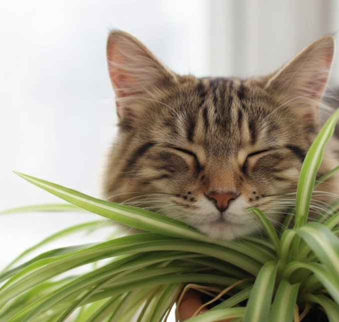  舒適愜意的吊蘭盆栽(AI合成示意圖)