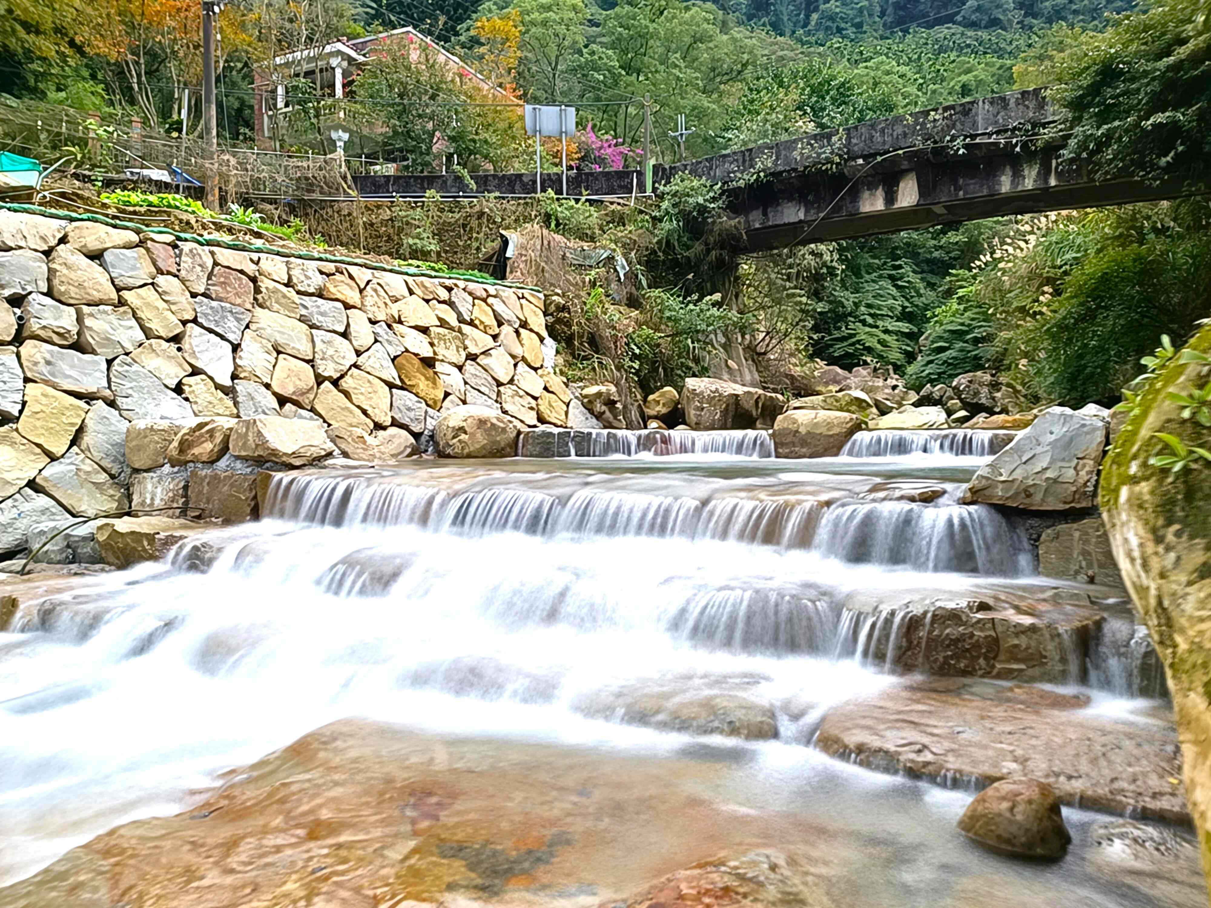「三峽區安坑里鹿母潭溪5月豪雨災害復建工程」設置跌水工創造出適合魚蝦、兩棲類躲藏與繁衍的空間