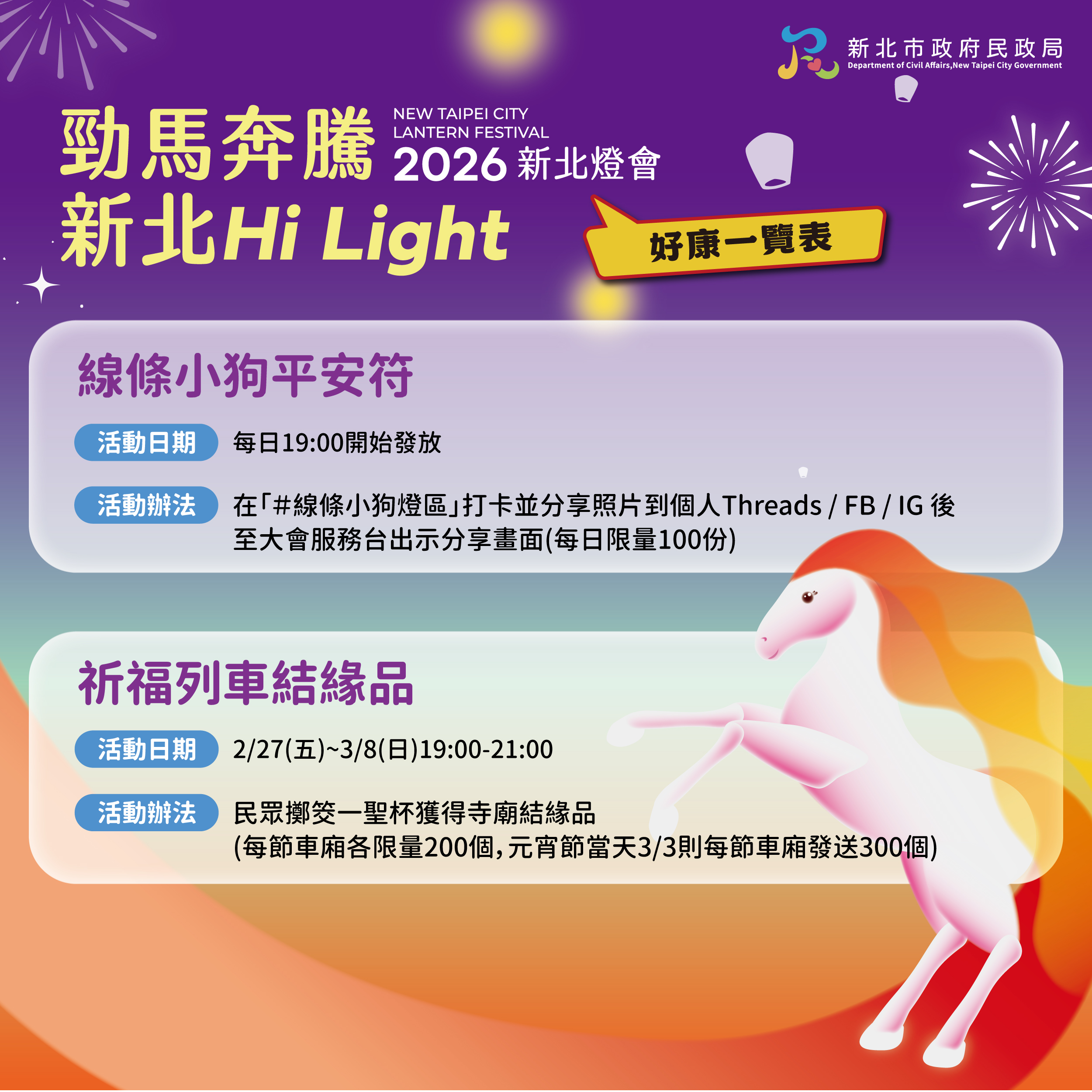 適逢二二八連假，燈會現場也準備了各種好康與民眾同歡。