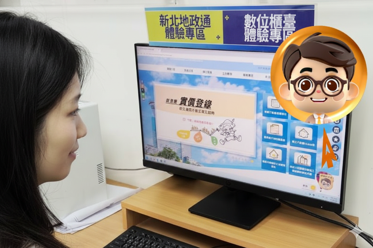 打開新北市地政局官網，點擊右下角頭像即可使用新北地政通。新北地政局提供