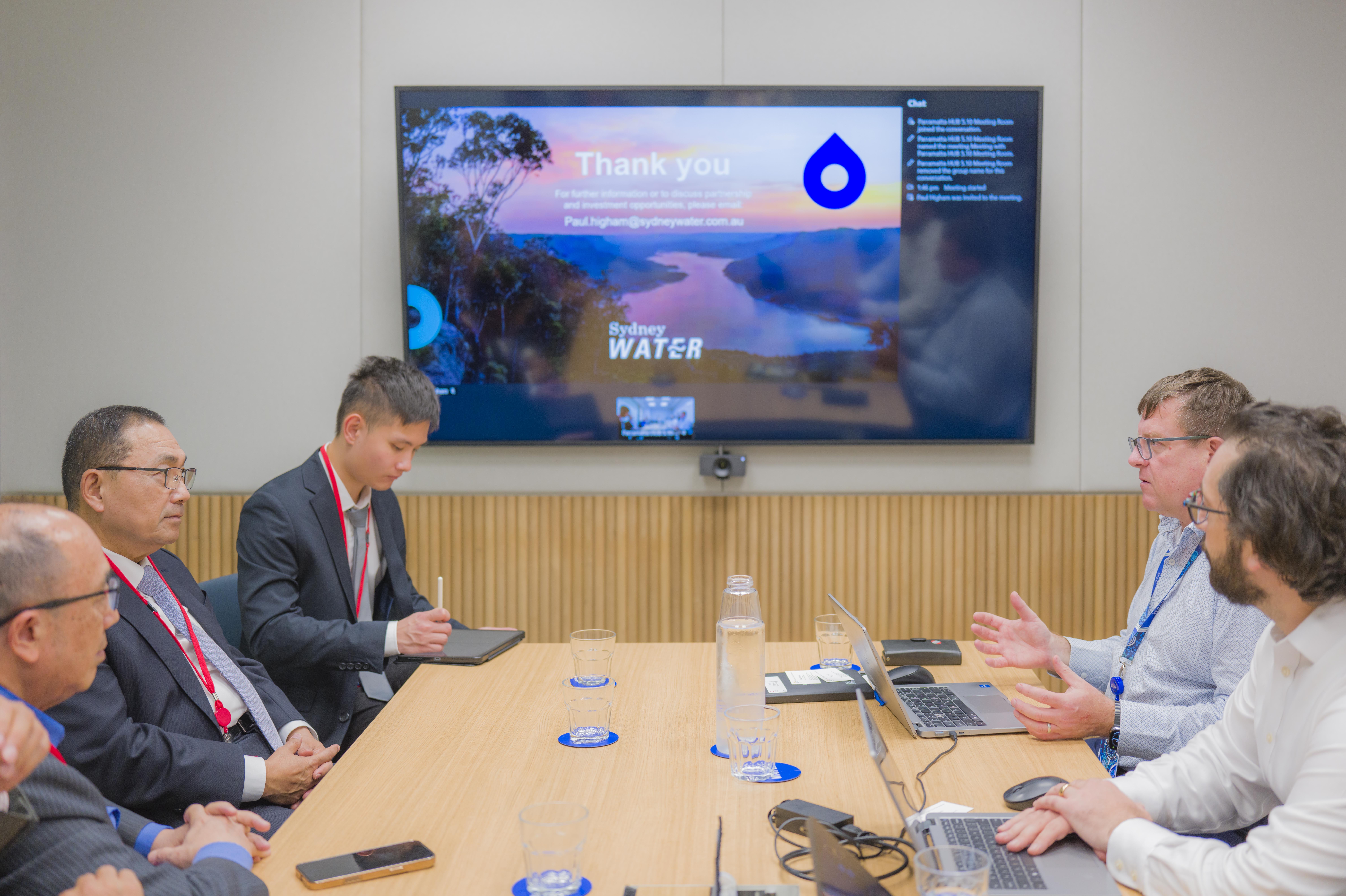 新北市長侯友宜帶領市府團隊在澳洲雪梨拜訪水務機構Sydney Water。