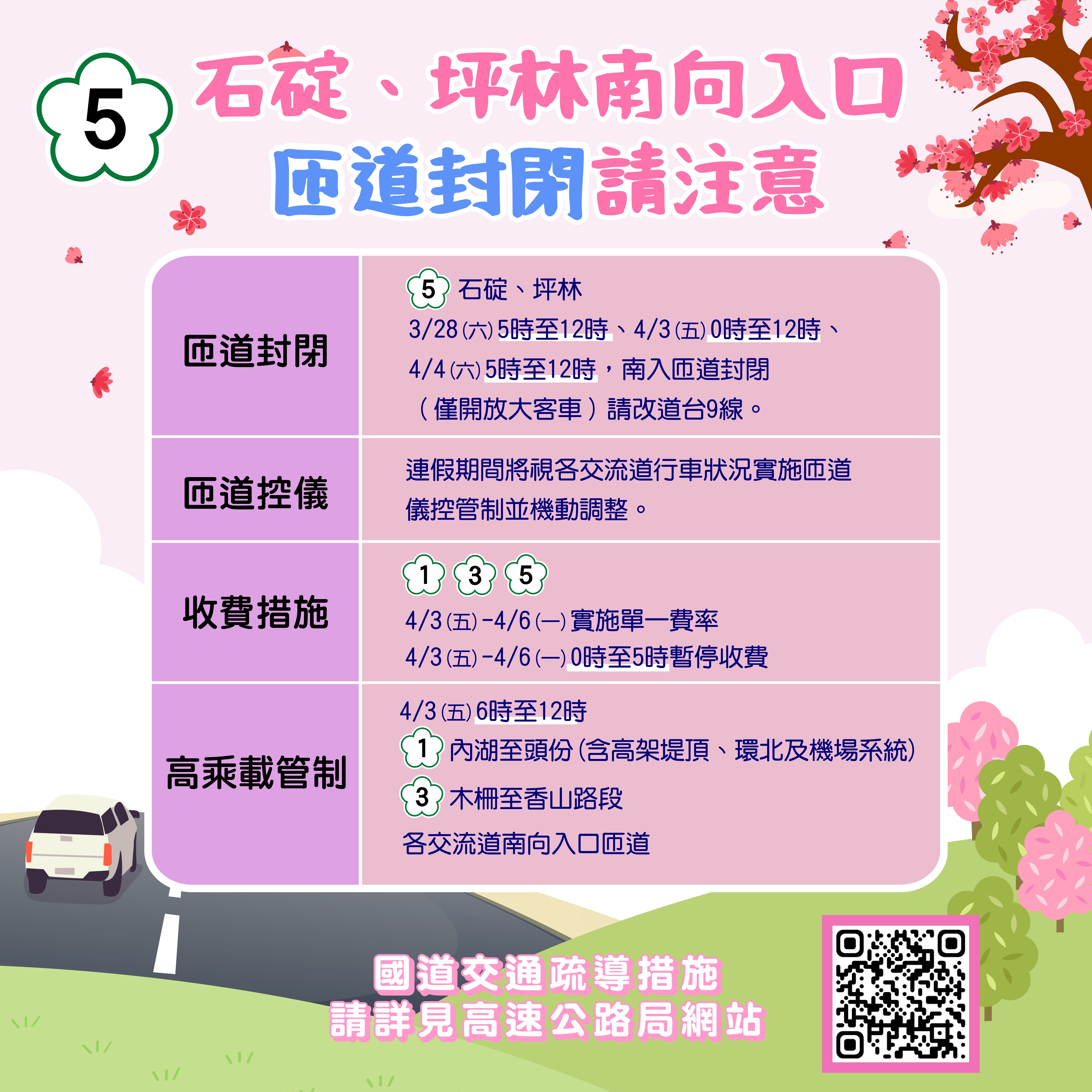 石碇坪林匝道封閉