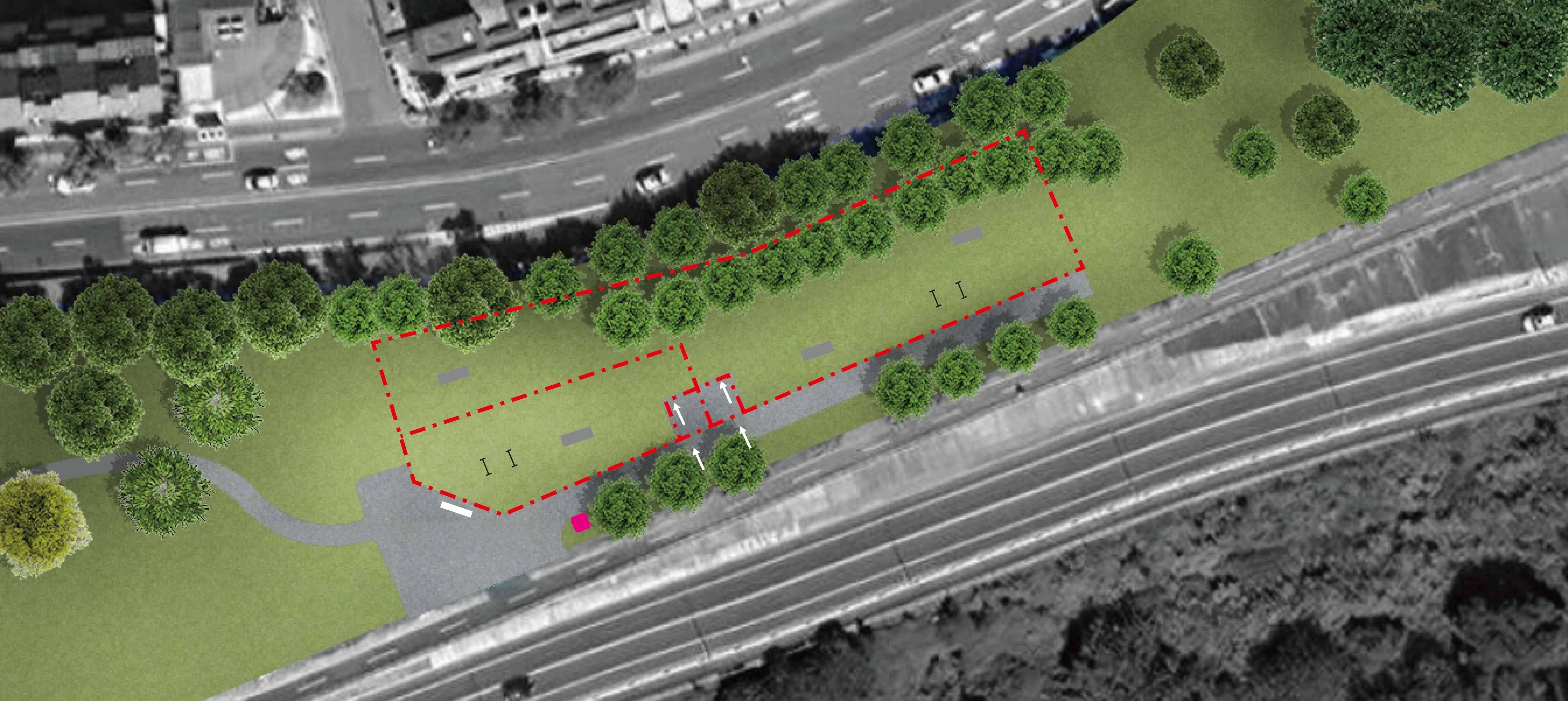  工程完工後寵物公園空拍模擬圖