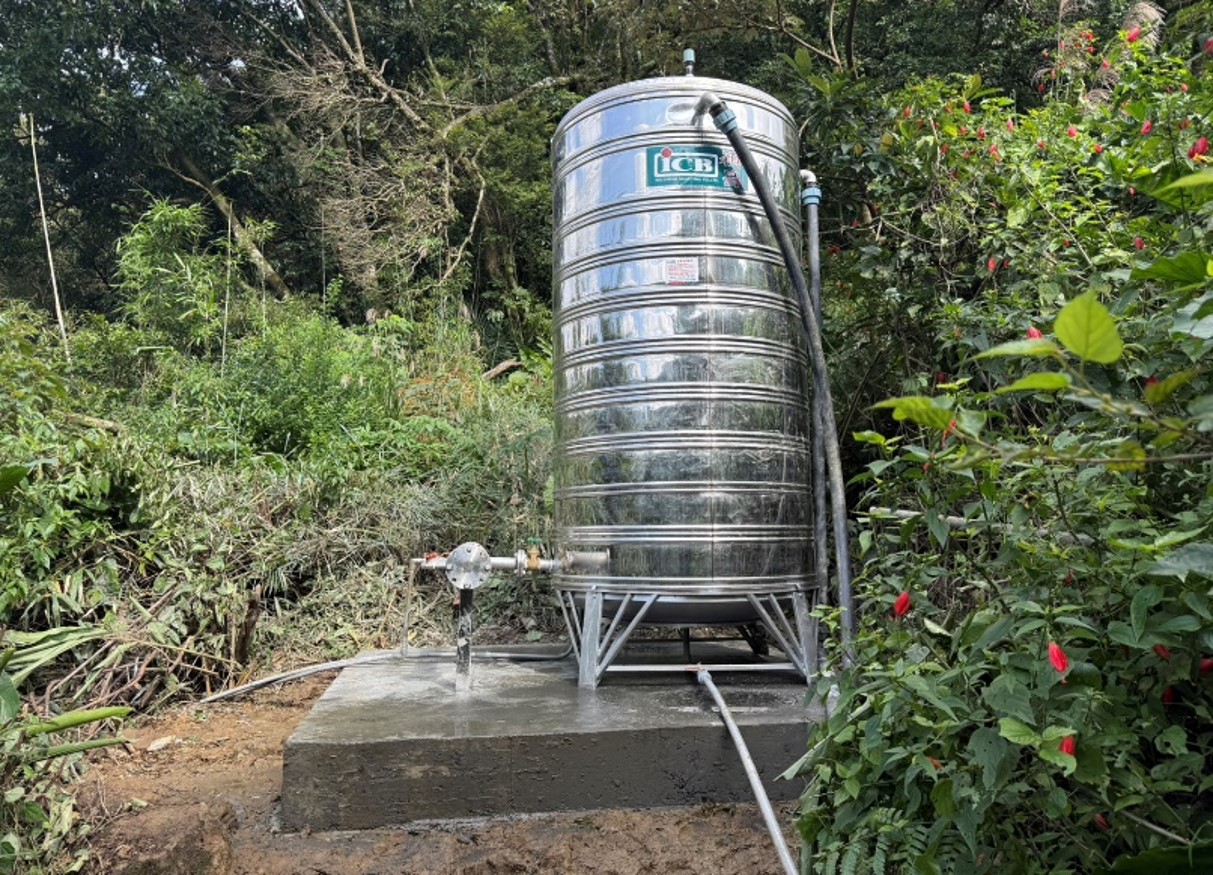 增設不鏽鋼水塔，供給居民用水無虞
