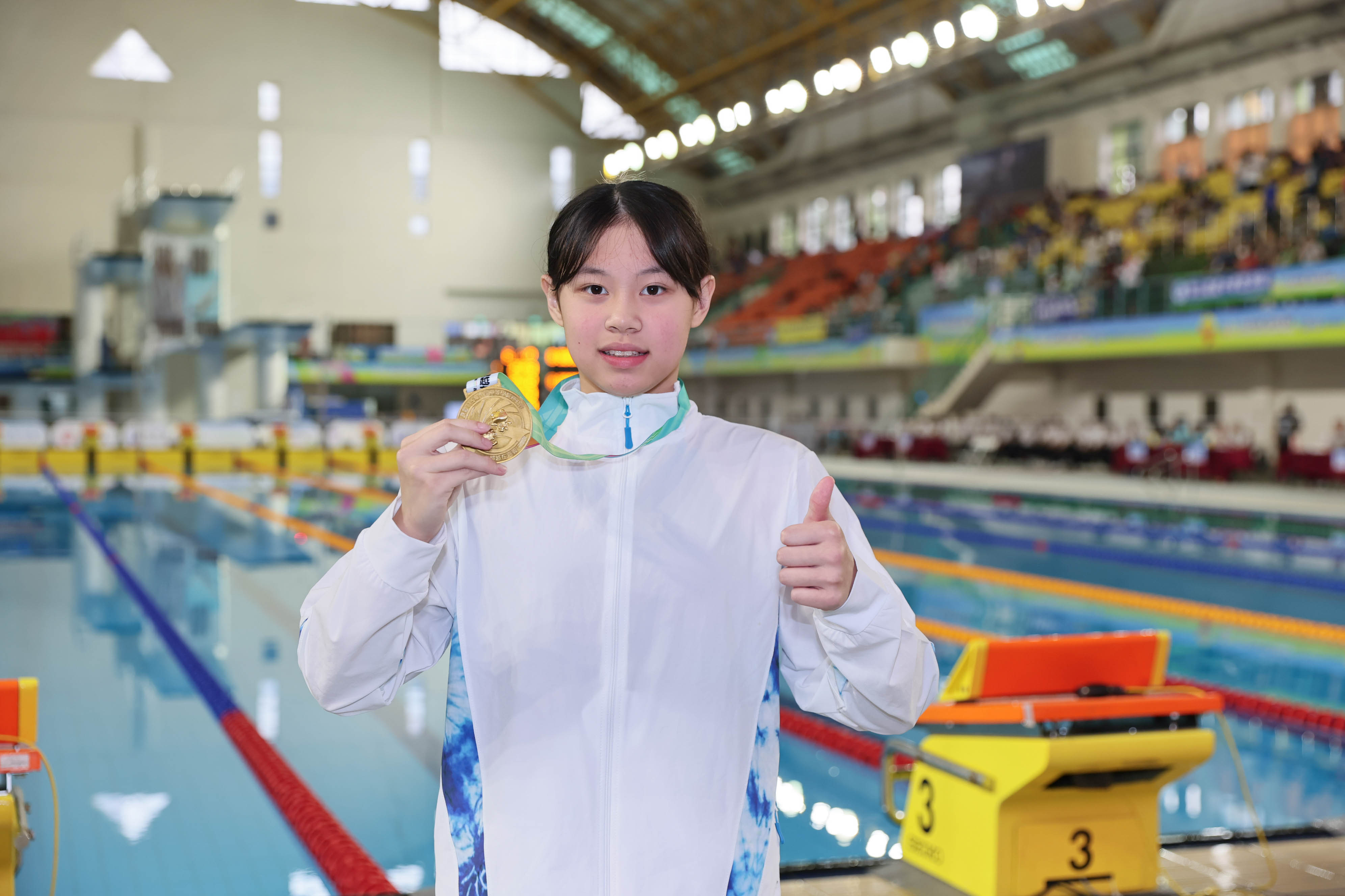 115全中運游泳國女組50公尺蝶式福和國中李姵璇奪金28秒19並破大會紀錄