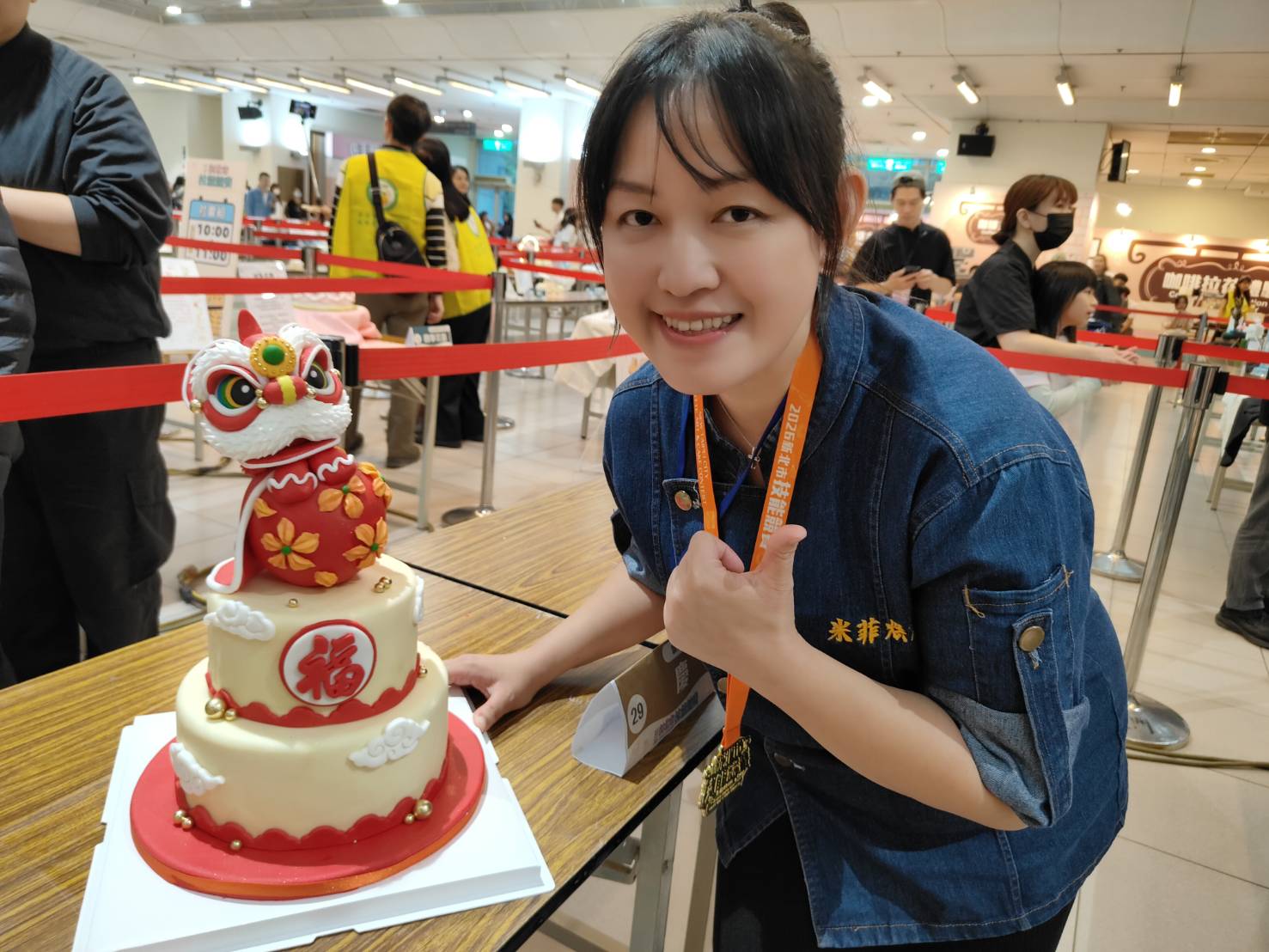 圖說5:翻糖動態選手蘇映帆，以維妙維肖的舞獅「慶」，繼續蟬聯冠軍。