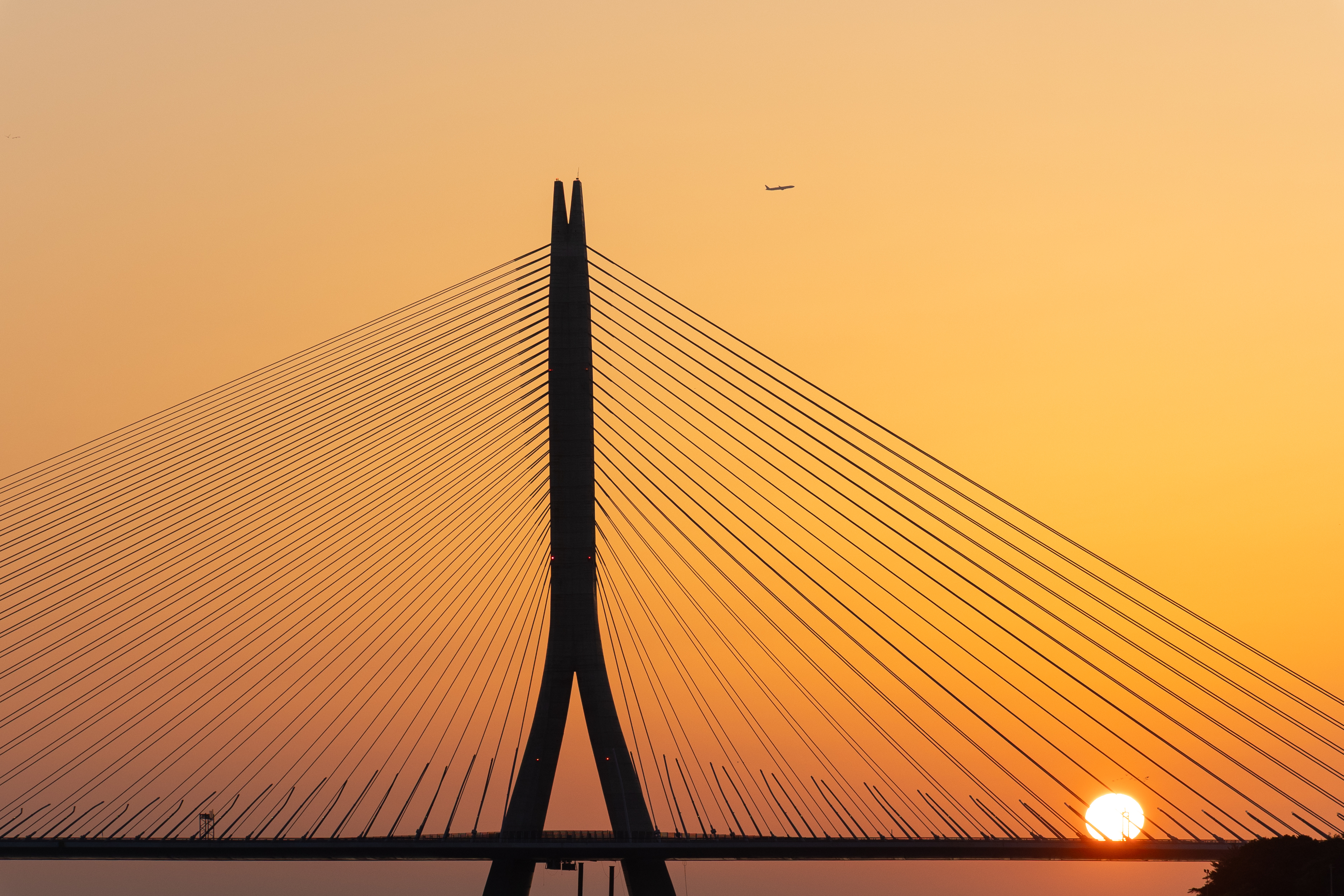 未來的淡水河口不不僅有落日餘暉的夕陽美景，更能近距離欣賞大橋斜張線條與暮色交織的建築美學。