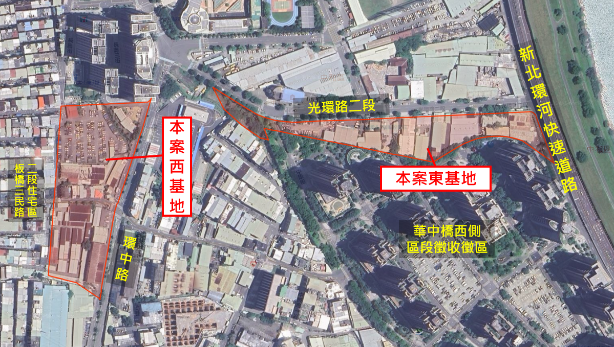 板橋埔墘4-7區範圍示意圖。新北市地政局提供