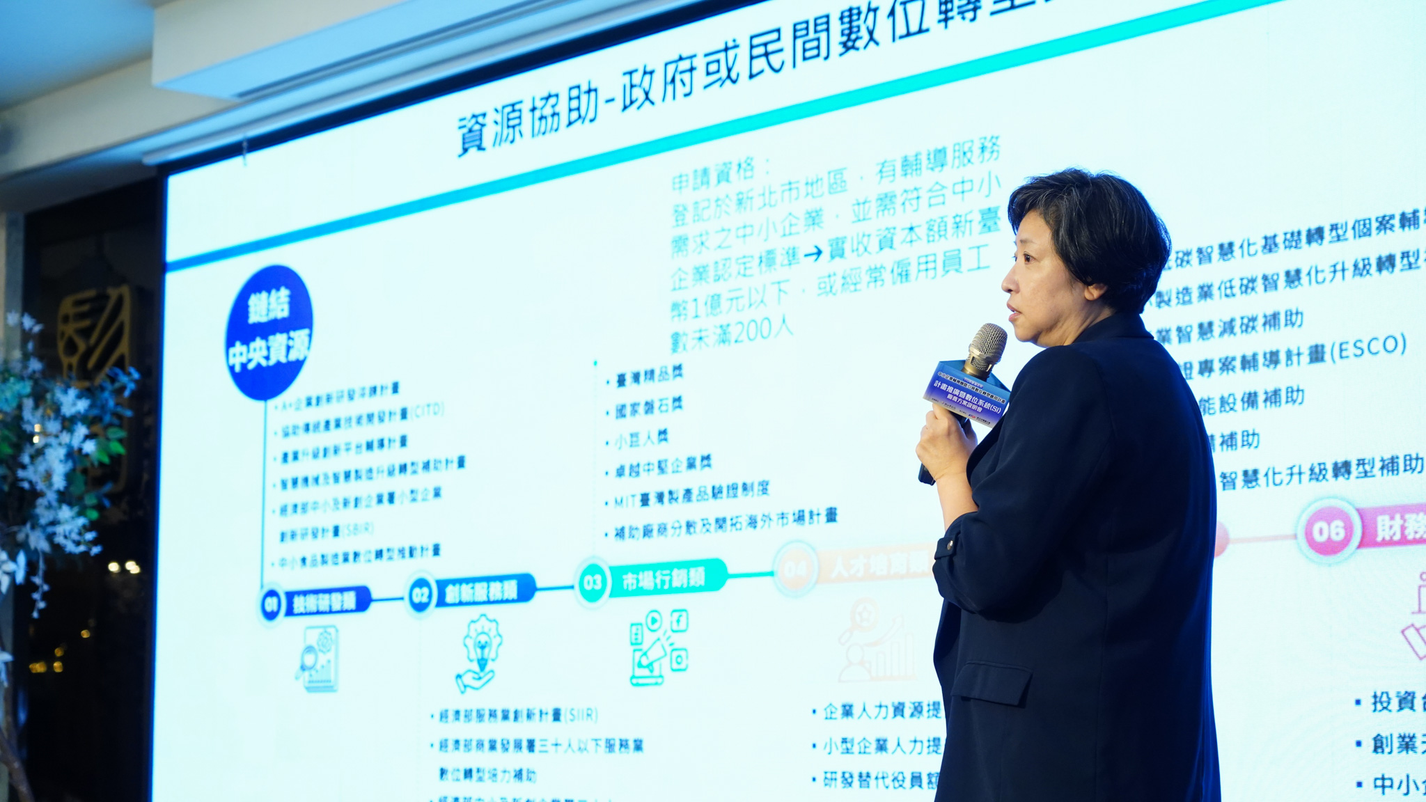 本次說明會活動以「工廠生產轉型」及「企業營運升級」兩大主題為核心，現場展示包含AI Agent、智慧製造、ERPMES整合、AI客服、數位行銷、能源管理及智慧供應鏈等應用方案。
