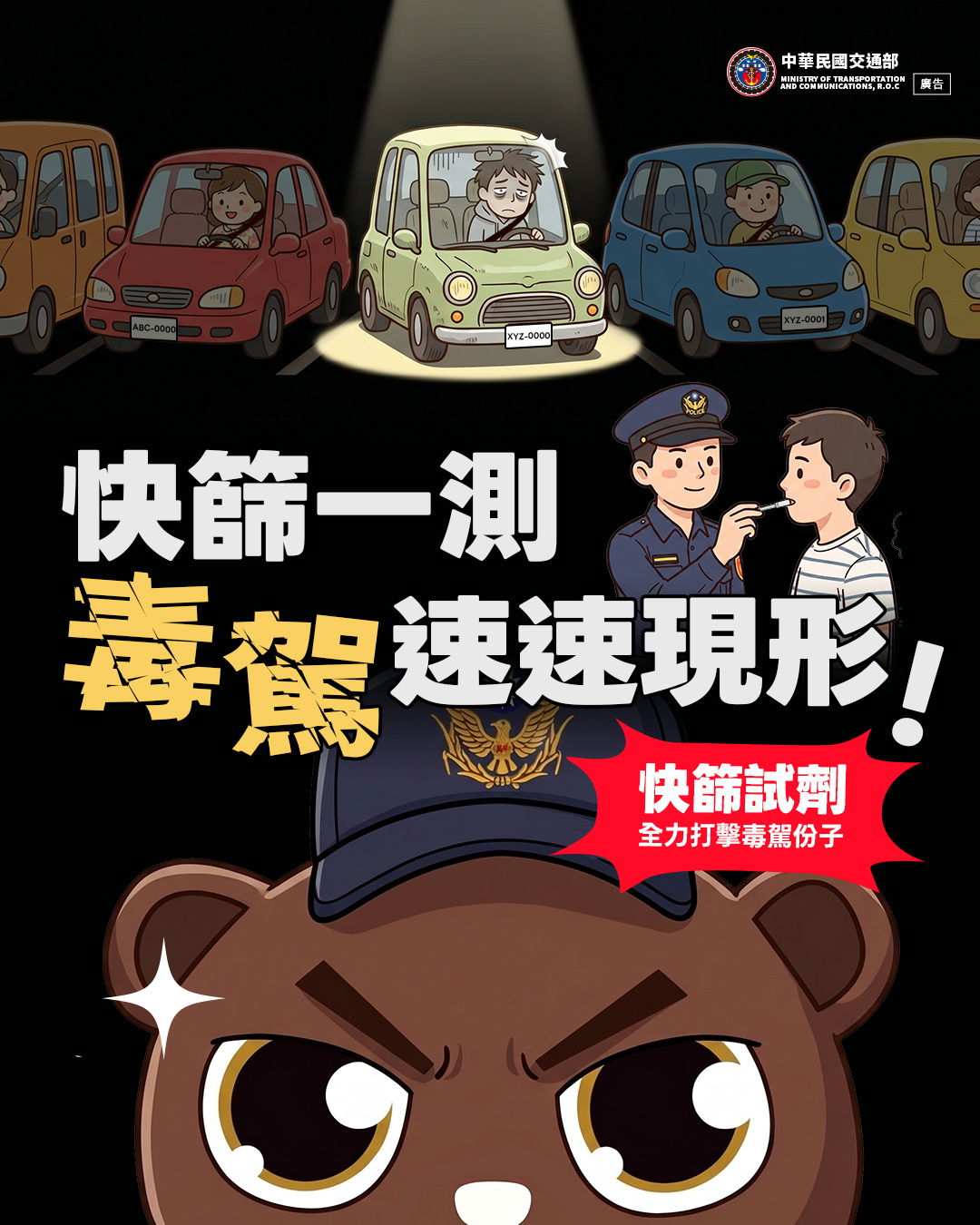 唾液快篩上路　毒駕當場現形重罰嚴辦