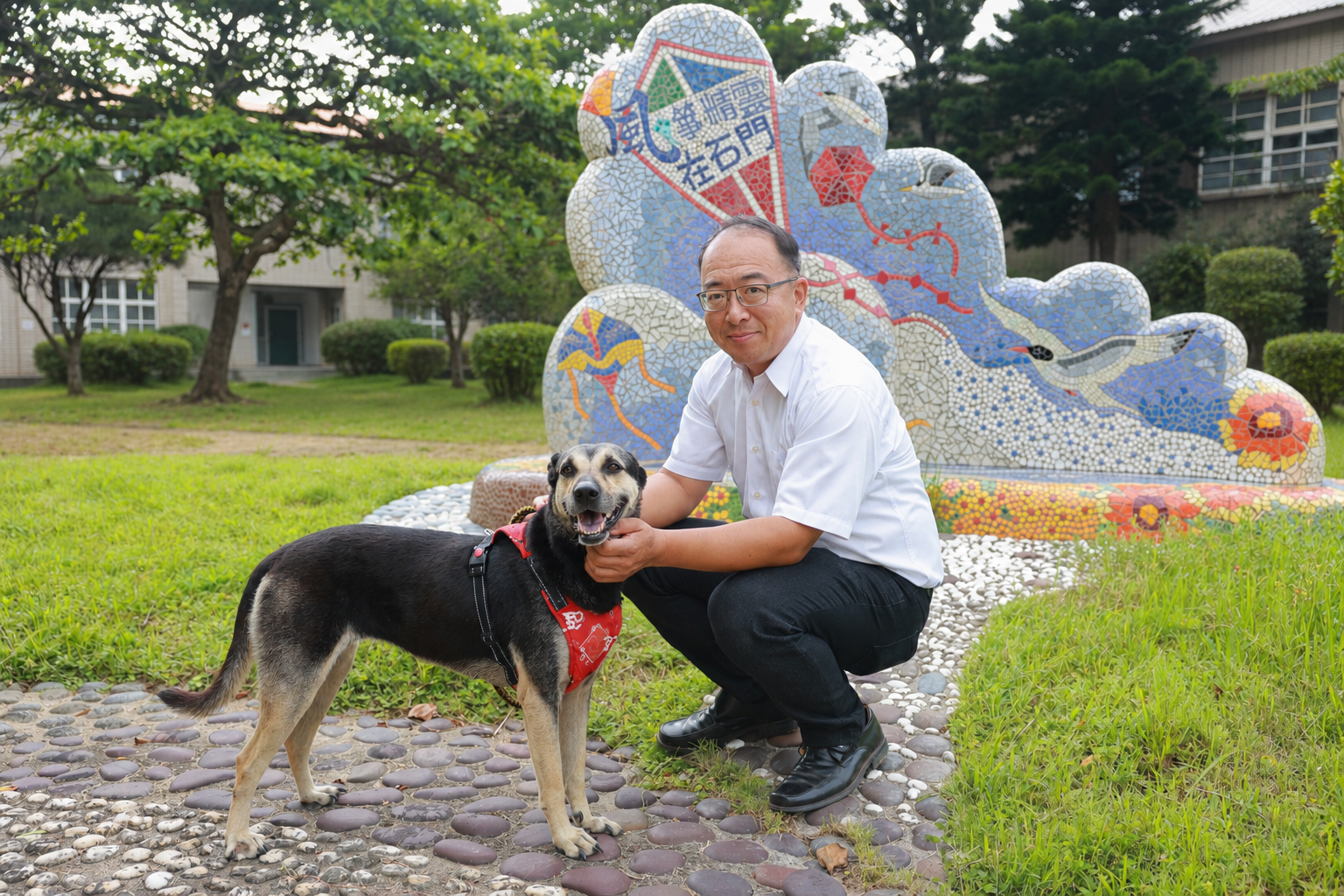 鍾兆晉校長一路陪伴睿睿成長 見證校犬融入校園溫暖歷程