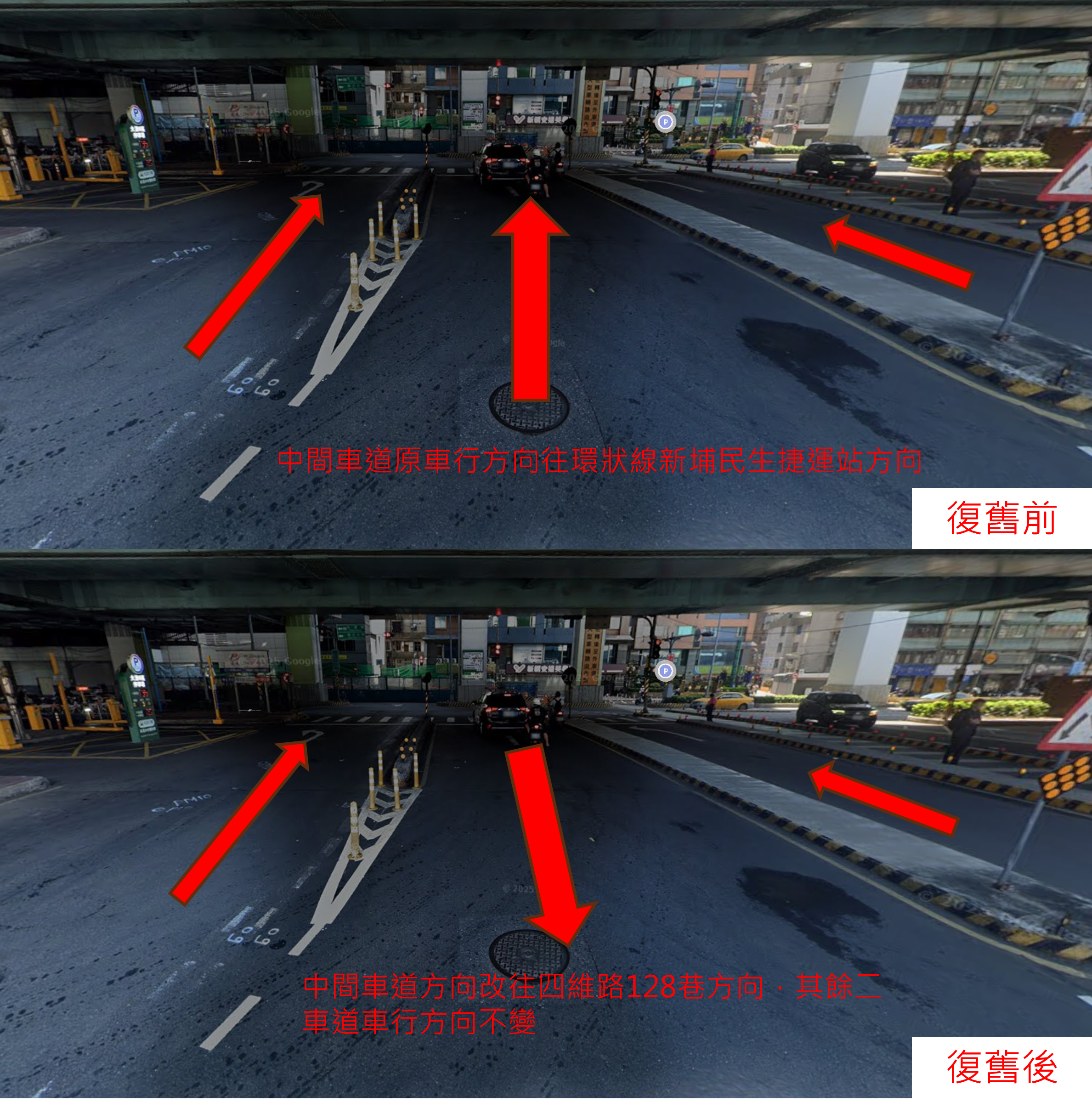 車行方向變更平面圖
