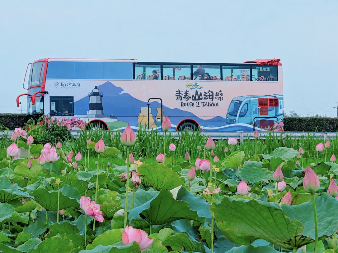 新北市持續推動青春山海線，以景觀雙層巴士串聯北海岸山海景點，透過低碳運具與遊程設計，帶領旅客深入體驗青春山海魅力。