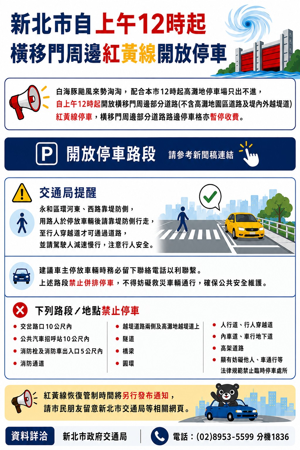 開放紅黃線停車宣導圖