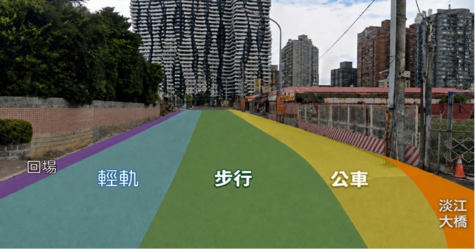 散場5條管制路線 ( 搭乘輕軌、公車、步行離場及上淡江大橋及回場動線 )