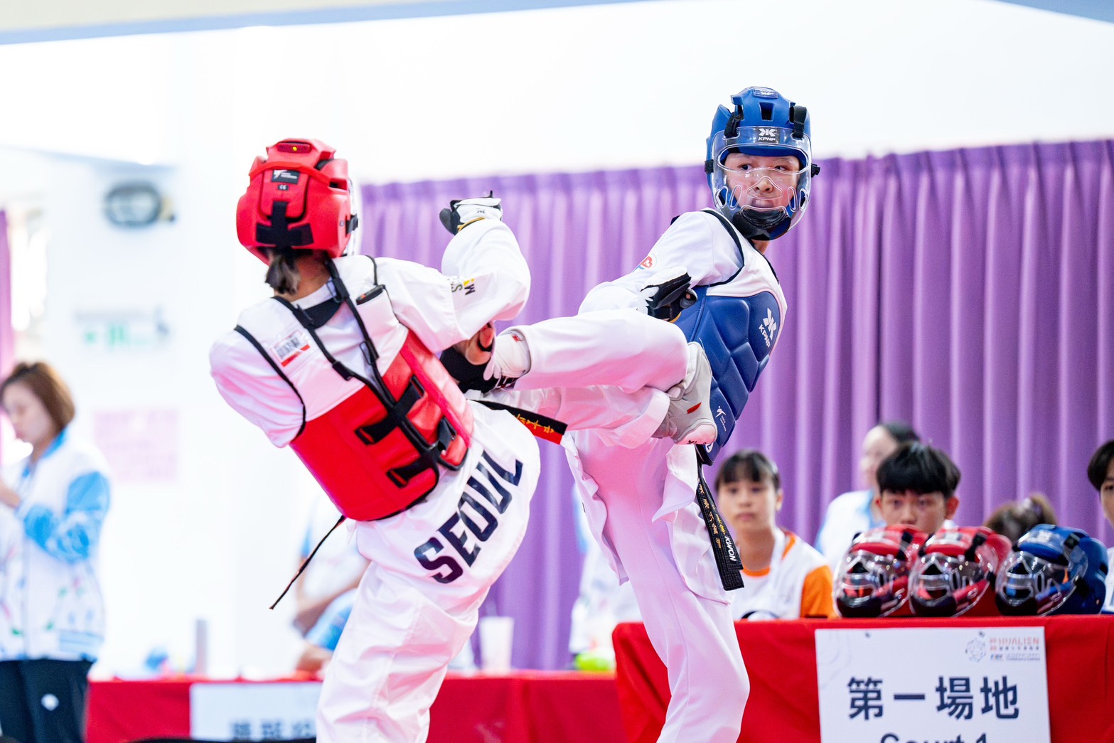 2026國際少年運動會＿新北江翠國中許晏寧（藍）　跆拳道女子44公斤級金牌