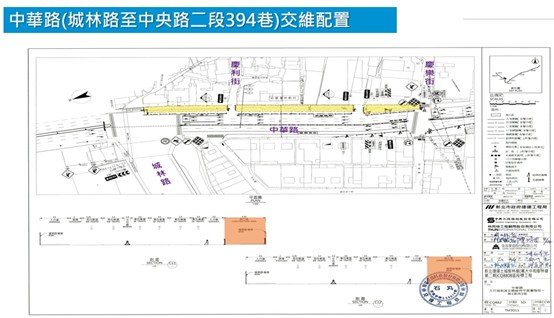 中華路(城林路至中央路二段394巷)交維配置1