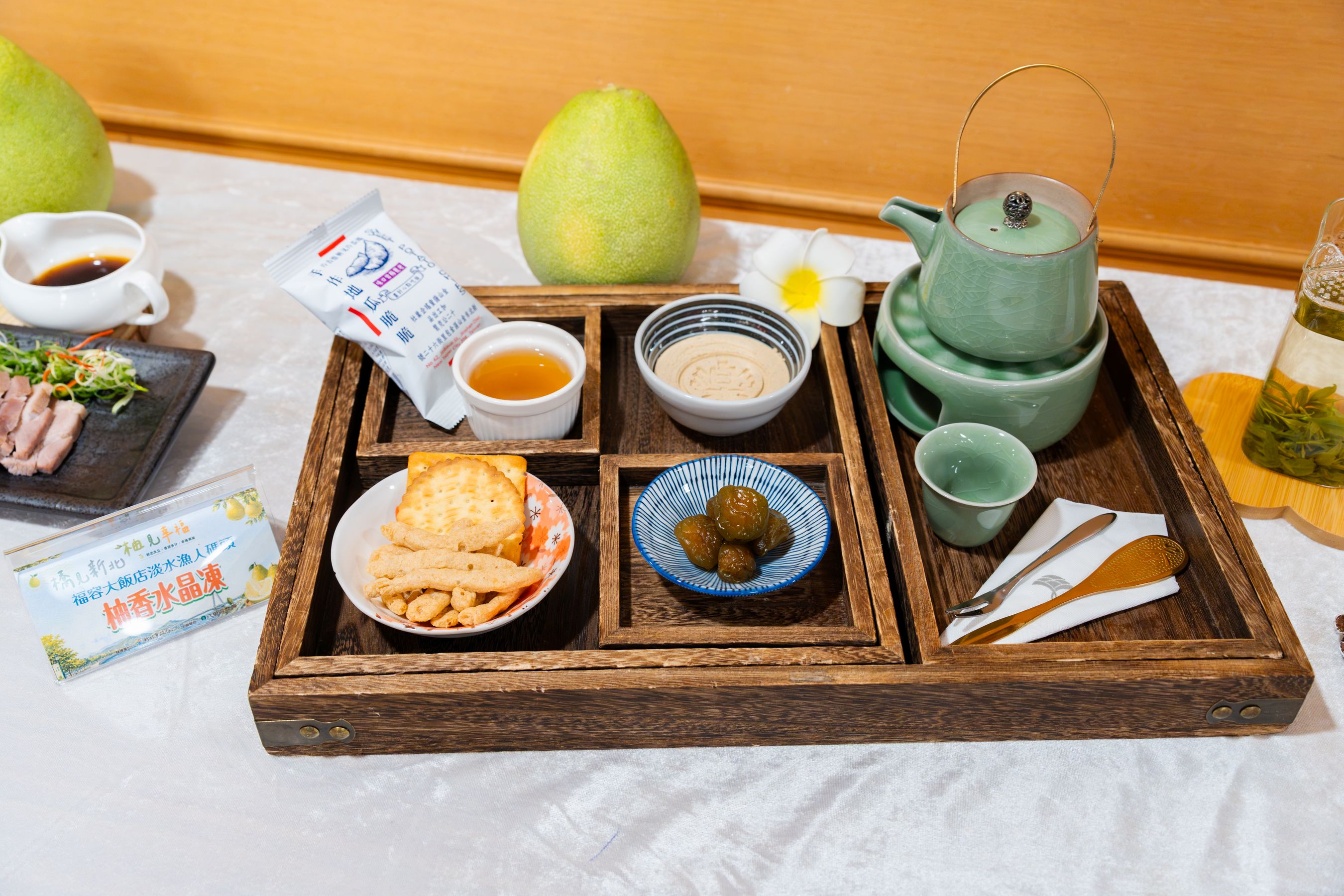 新北文旦柚與淡水漁人碼頭福容大飯店合作，研發推出柚香水晶凍