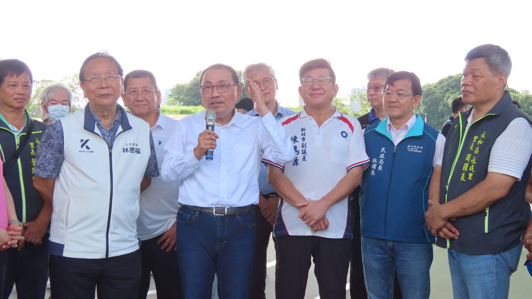 市長視察永和博愛藝術街廓與中正橋周邊環境整合再造工程（第一期）並致詞。