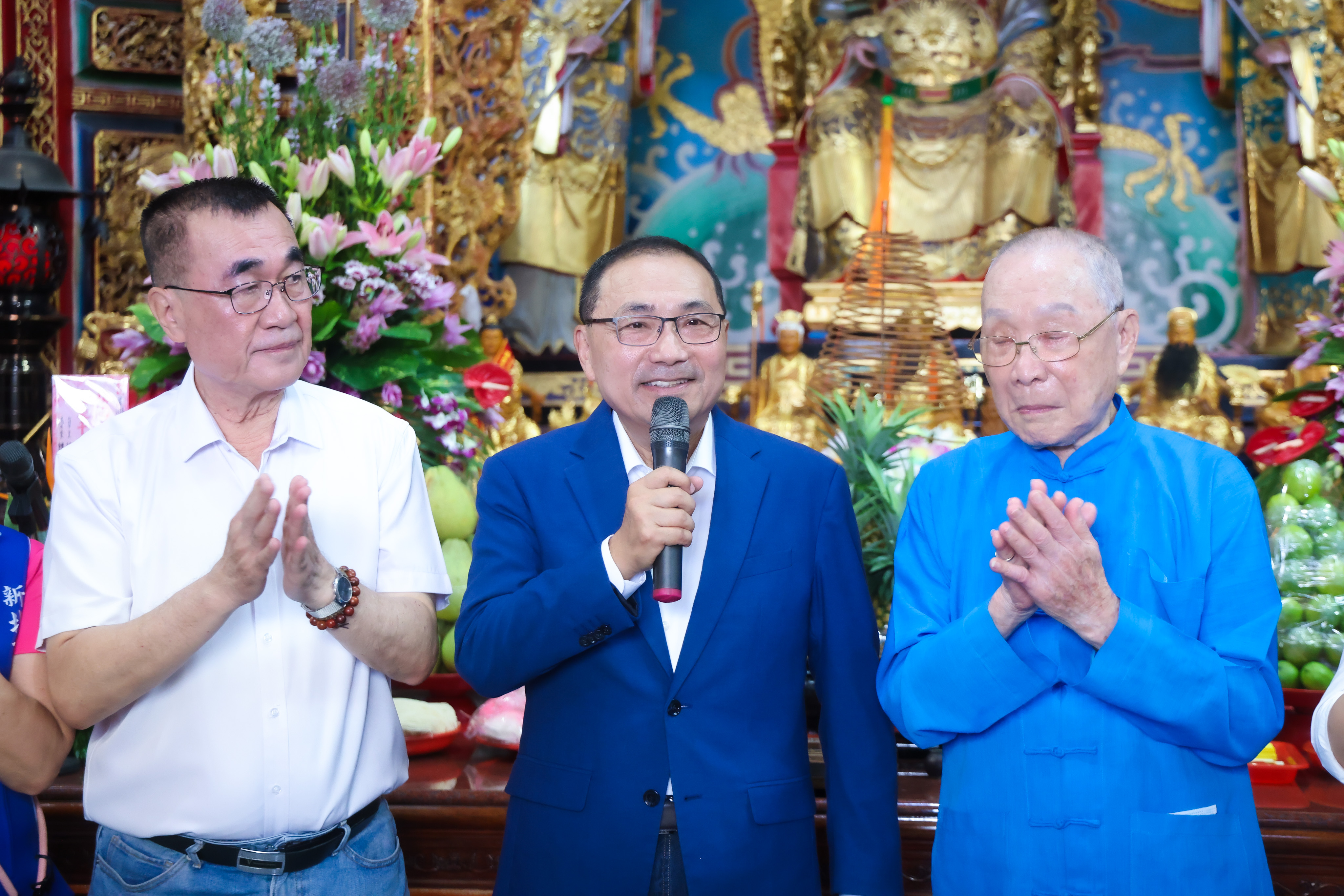 侯友宜也提到，市府積極推動三重、蘆洲的建設，祈願王母娘娘讓各項建設順利，在這塊土地打拚的人都平安。