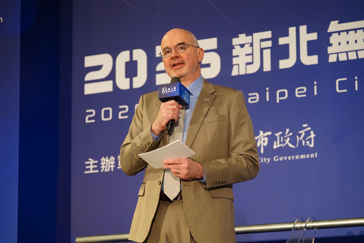 美國在台協會（AIT）處長谷立言致詞，分享無人機產業發展趨勢與國際觀點。