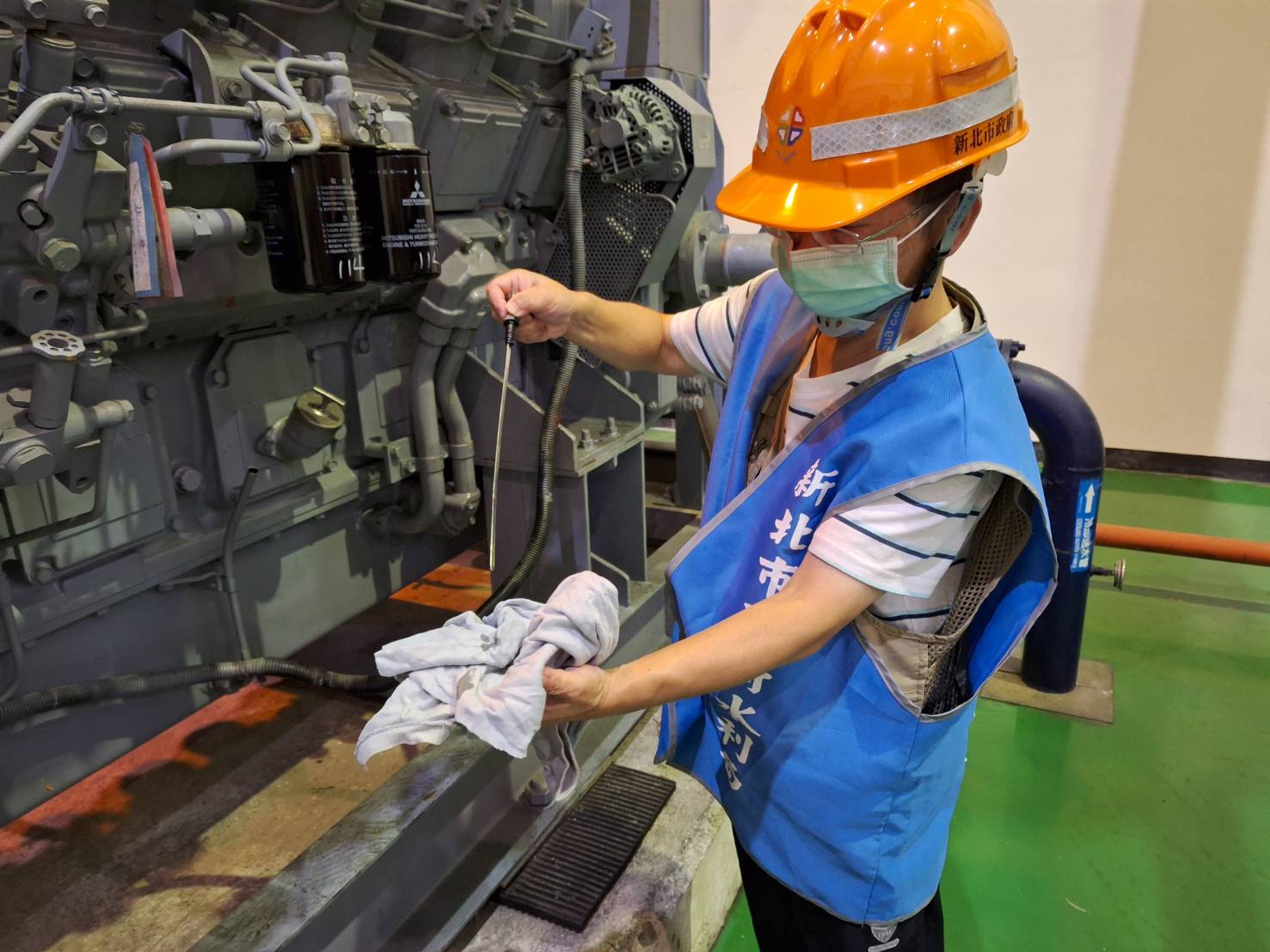  鴨母港抽水站機組檢查功能運轉正常