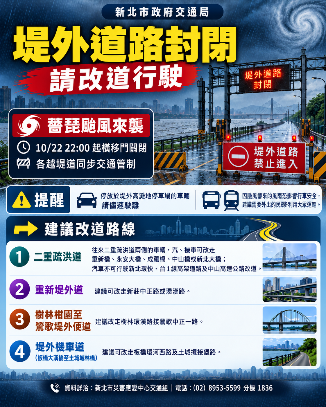 堤外道路封閉