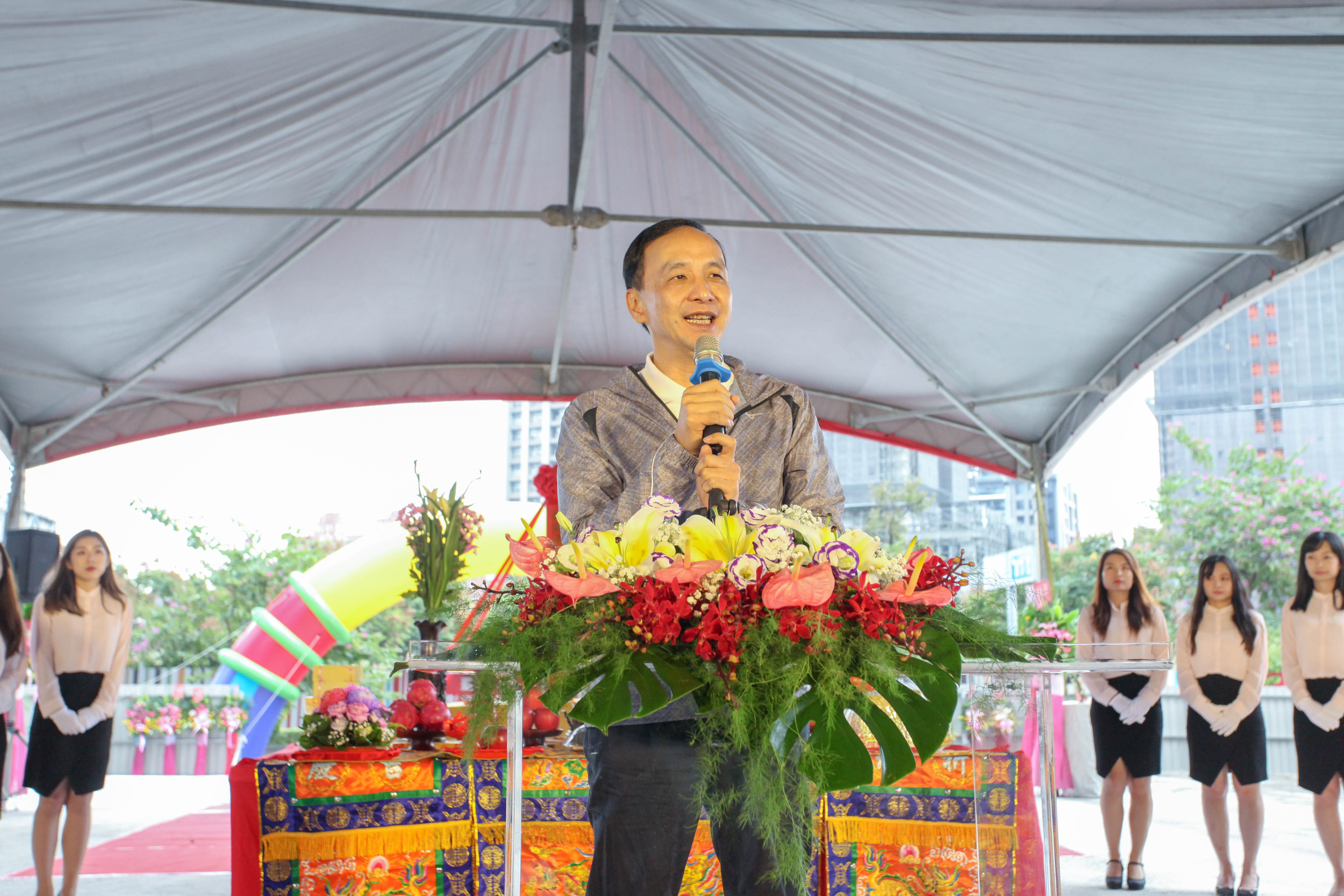 新北市長朱立倫出席儒鴻企業總部動土典禮並致詞