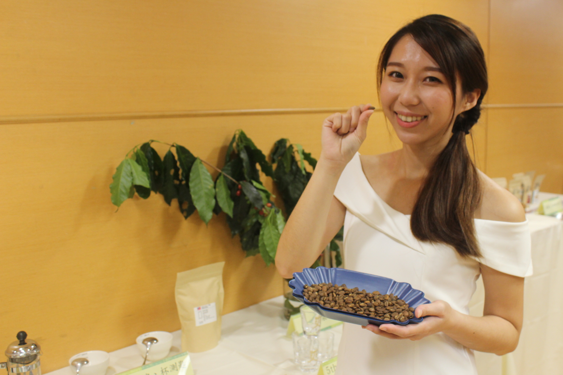 活動當天有來自新北三峽「寶環農場」生產的咖啡豆