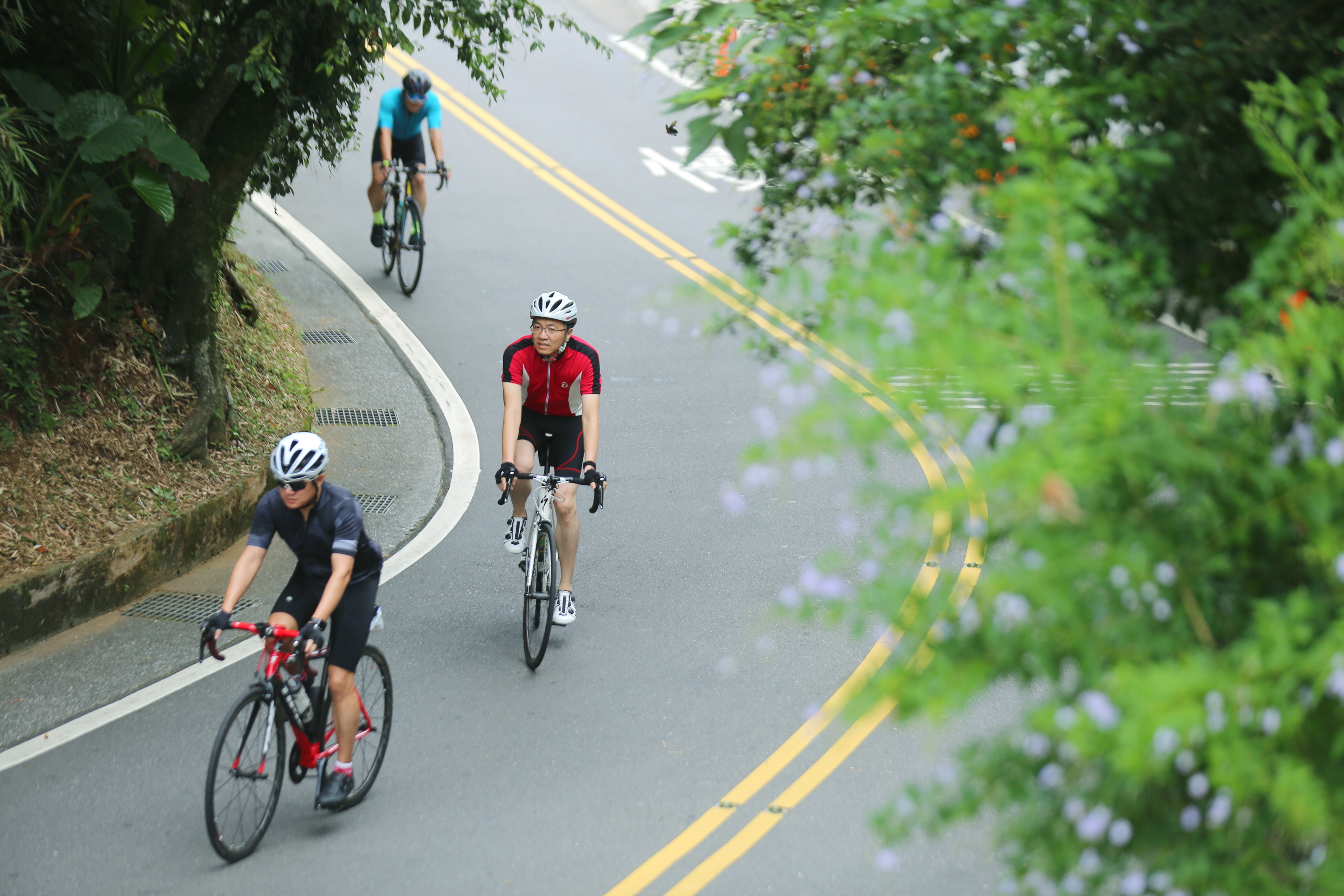 新北市三芝區自行車道串聯北海岸風景線，吸引大批自行車車友騎乘