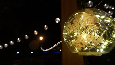 （夜間）玻璃花球燈飾