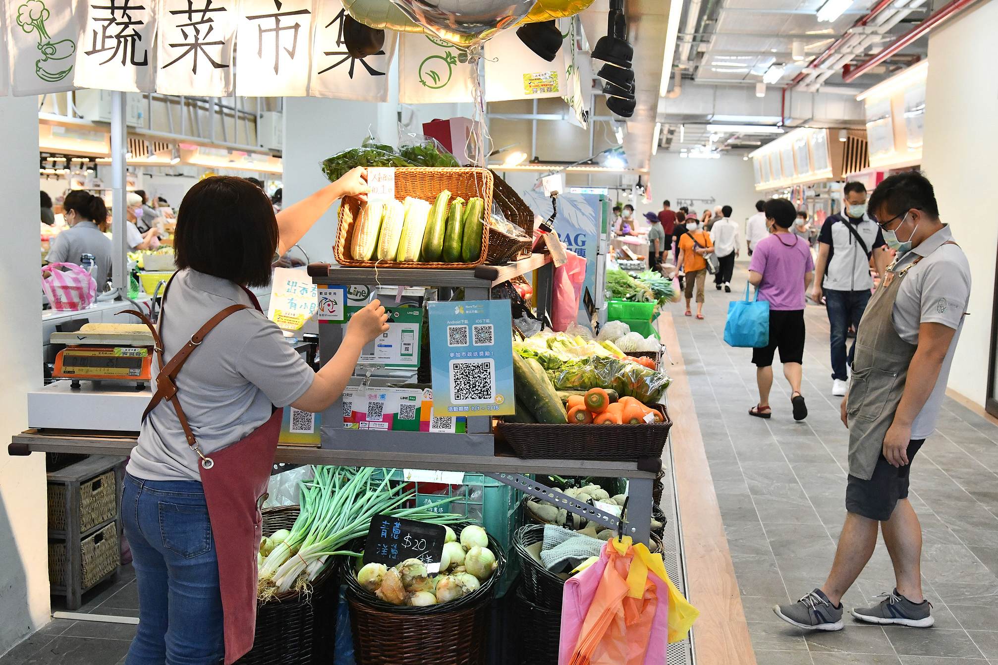 五股公有市場導入多元消費模式,也成為新北行動支付APP(NEWTaiPAY)第一個試辦場域。