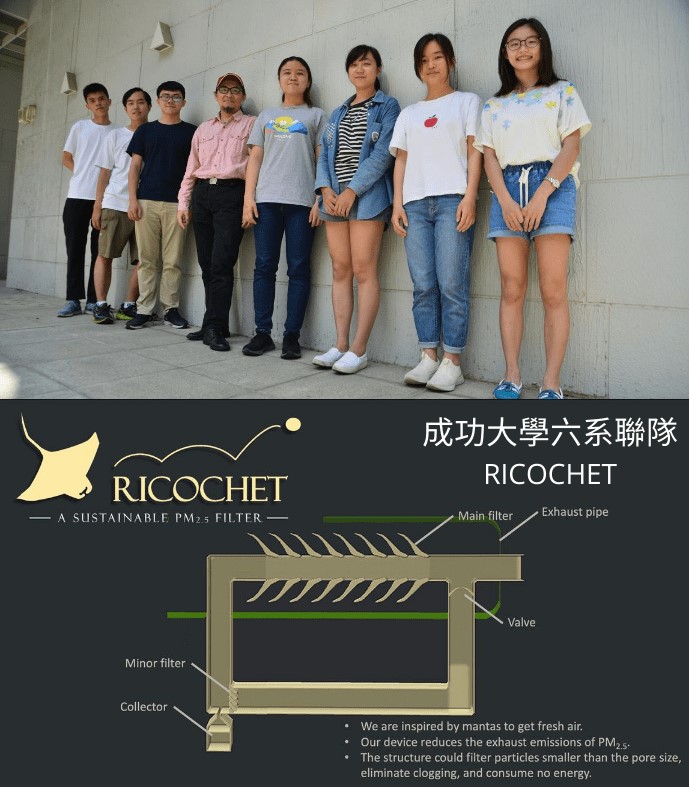 2020年全球仿生設計競賽入圍決選前10大作品「RICOCHET」團隊。（資料來源：台灣仿生科技協會官網）