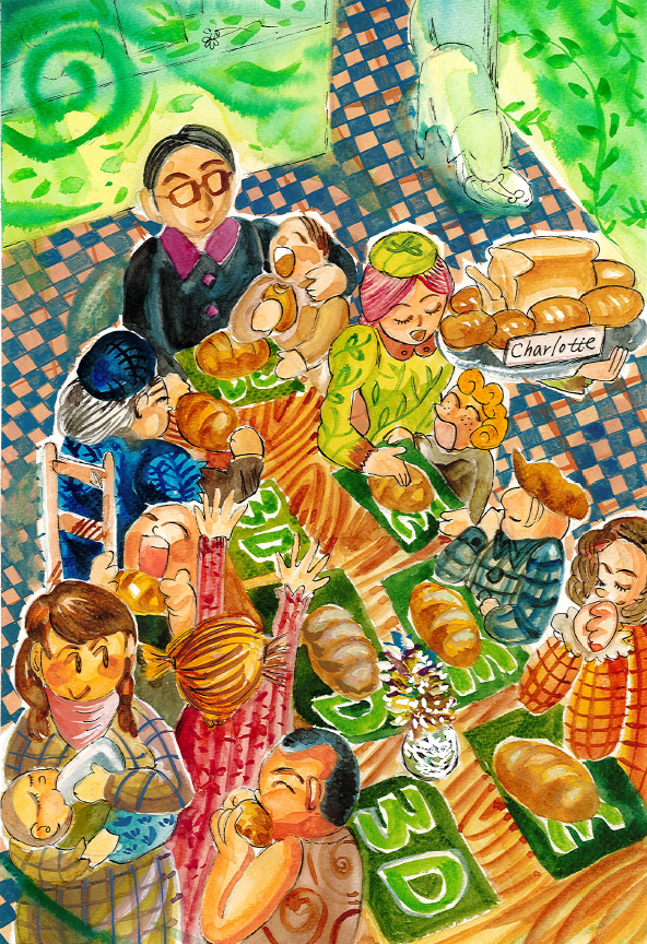 「女主人夏綠蒂的麵包」畫作，傳達包涵Decency, Development, Distributive Justice的「3D廉政」，重視發展與分配正義，追求群體和諧共好的理念，使人對「減少不平等」的分配正義社會，充滿著嚮往。