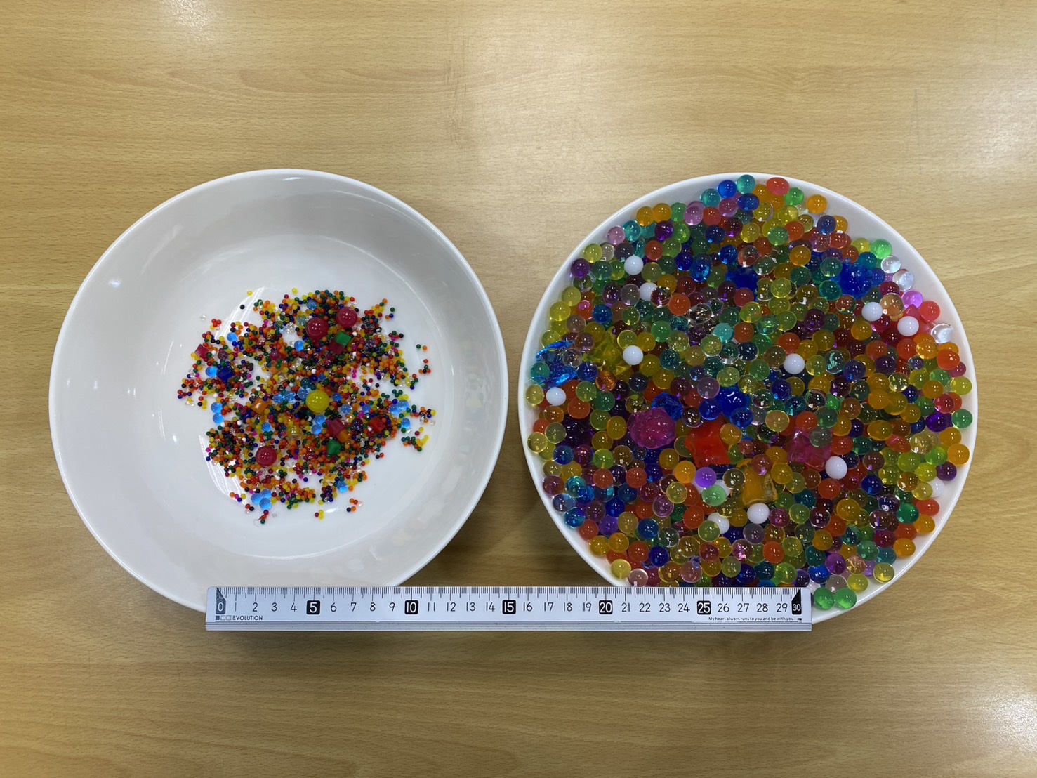 水晶寶寶吸水膨脹前後對比