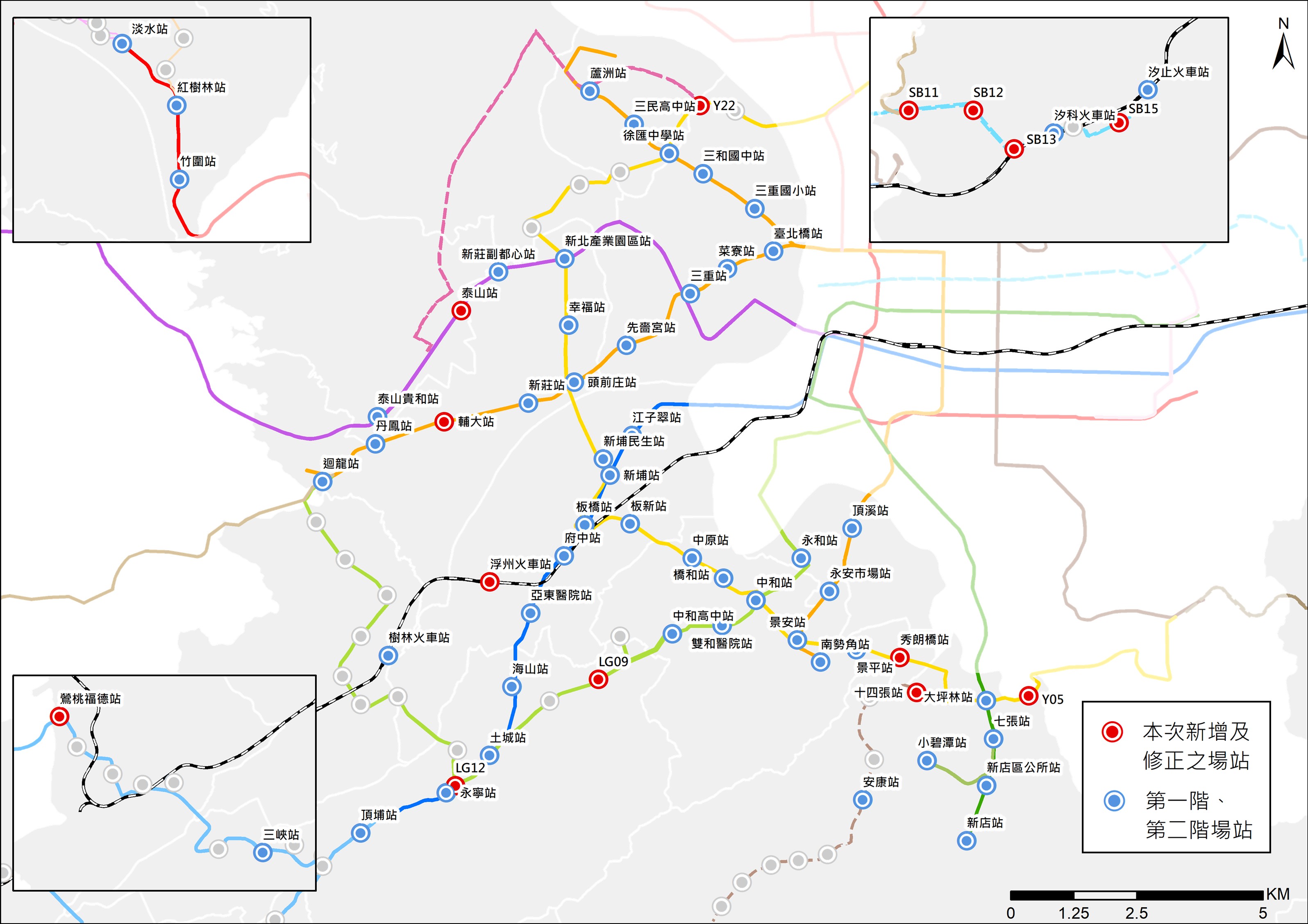 新北市優先推動66處場站位置示意圖